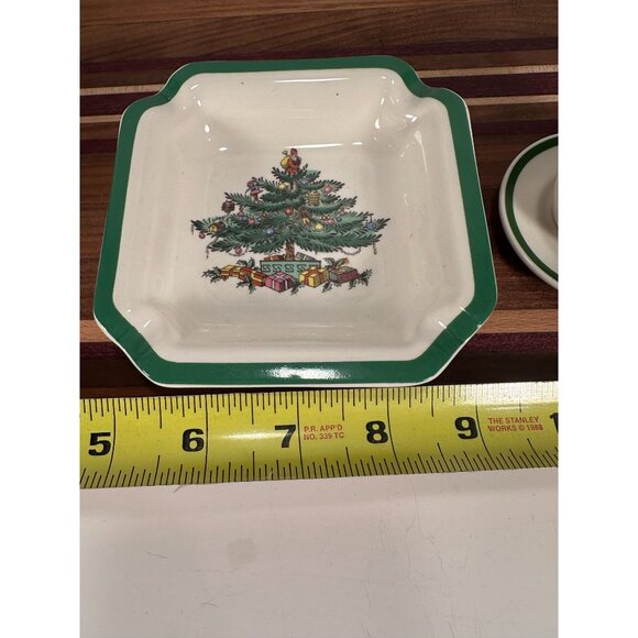 CHRISTMAS Lot of 2 SPODE Items Small Dish and Tree Teacup Ornament. - Picture 4 of 13